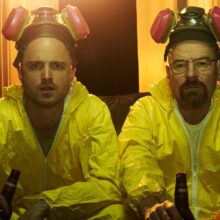 Episode from Breaking Bad – two men in yellow suits